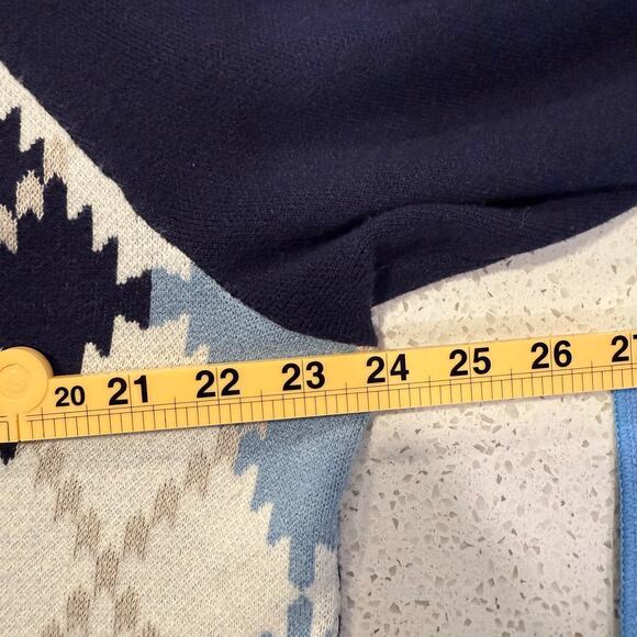 Torrid Argyle Deep V-Neck Sweater Plus Size 1 Preppy Fall Knit White Blue - Picture 9 of 9